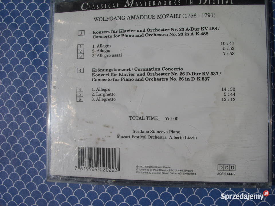 Plyta CD WA MOZARTDIE GROSSEN 1997 Wołów