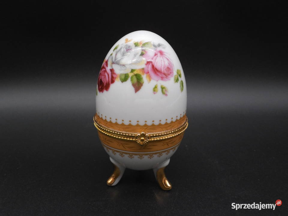 Porcelanowa Szkatułka Puzderko Jajko w Stylu wielkopolskie Raszków