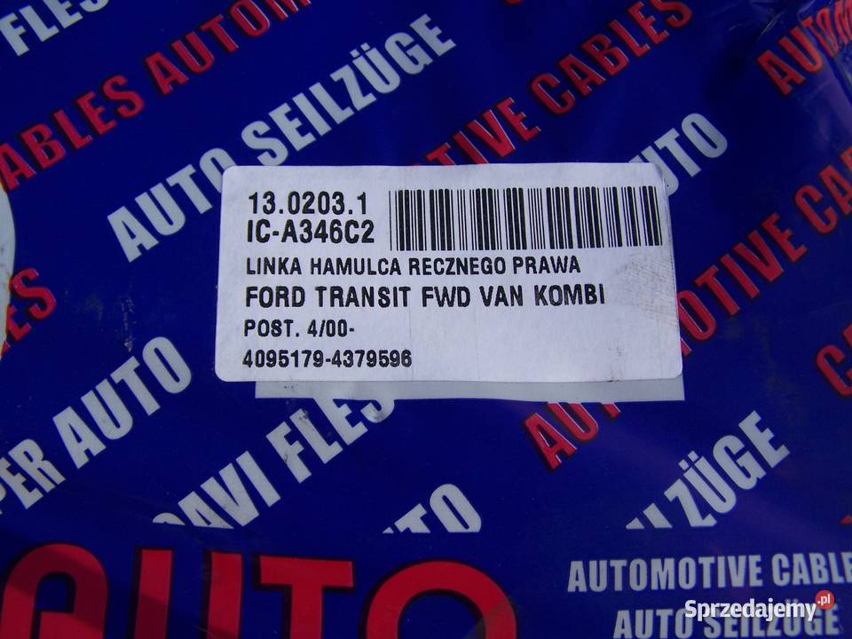 Linka hamulca ręcznego Ford Transit 0106 P tył linki hamulcowe sprzedam