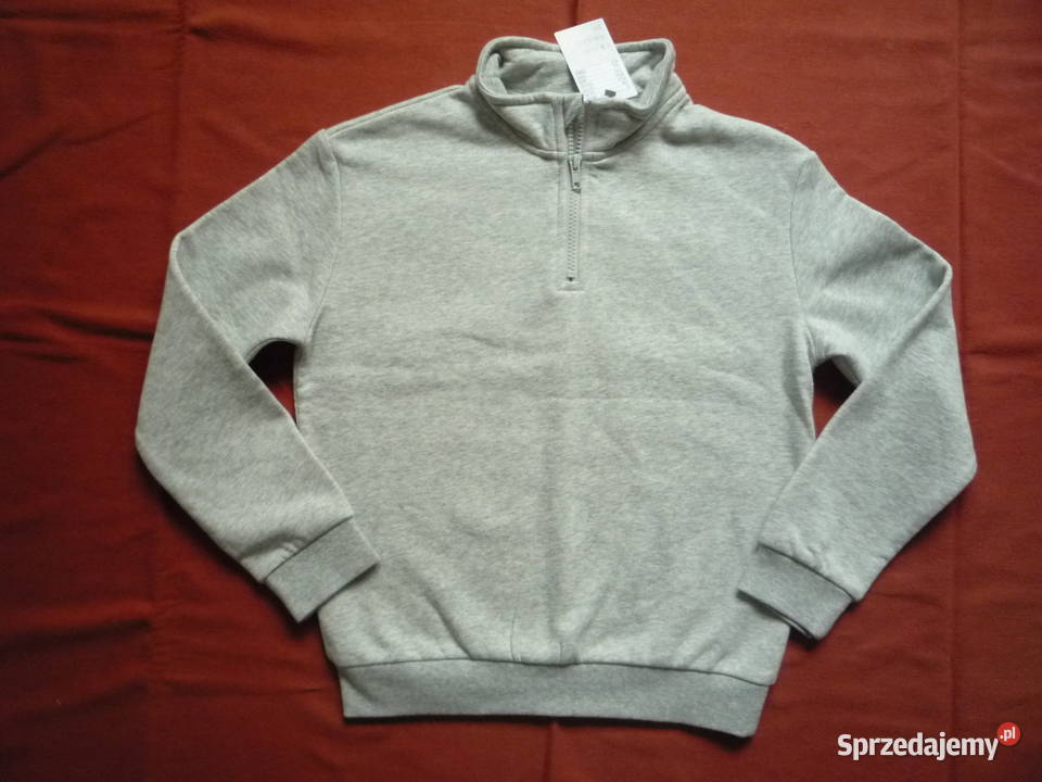 HM 140 Szara Bluza Dresowa z meszkiem szary/srebrny Szczecin