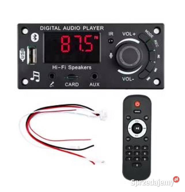 panel bluetooth 2x60W LCD z pilotem moduł Bluetooth AUX USB SD radio