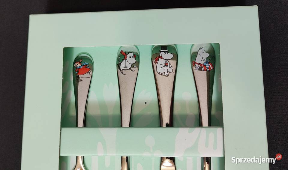 MUMINKI sztućce dzieci Zima zestaw 4 elementy Jasień sprzedam