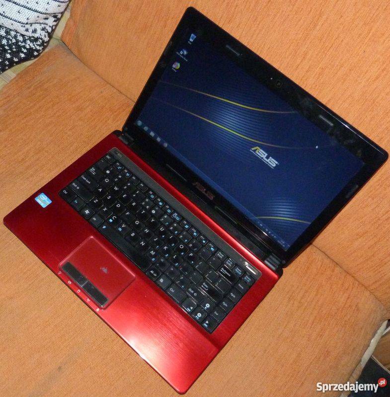 Ładny czerwony laptop Asus K43E i3 Elbląg USB 3.0