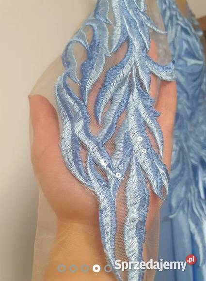 Piękna SUKNIA WESELNA karnawałowa błękitna Warszawa