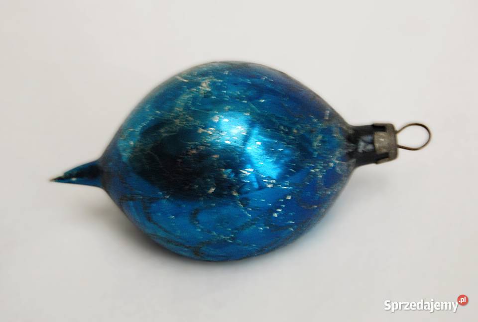 Stara bombka szklana ręcznie malowana reflektor Boże Narodzenie