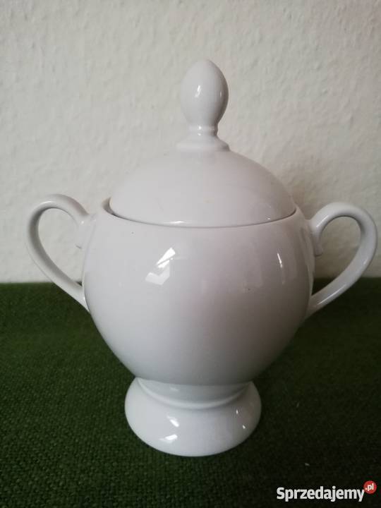 Cukiernica dostojna biała porcelana