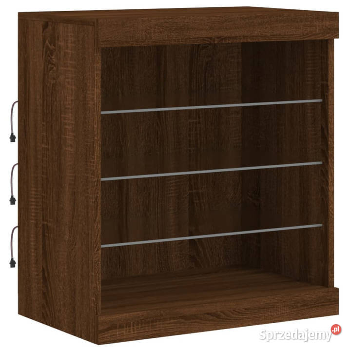 Szafka z oświetleniem LED brązowy dąb 605x37x67