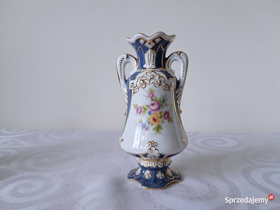 Porcelanowy wazonik niebieski Royal dux Bohemia lubuskie Strzelce Krajeńskie sprzedam