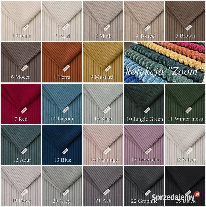 Nowoczesny narożnik Niko sztruks Szybka wysyłka Łódź