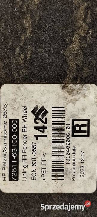 SUZUKI SCROSS SX4 NADKOLE PRAWY TYŁ 7281163T00 osobowe dolnośląskie