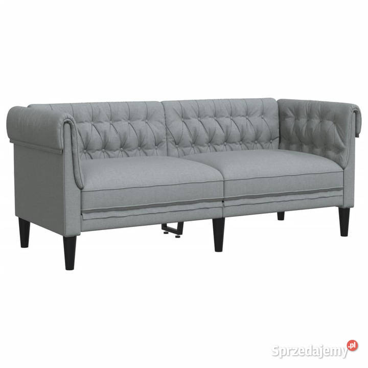 Sofa Chesterfield dwuosobowa jasnoszara obita mazowieckie Warszawa sprzedam