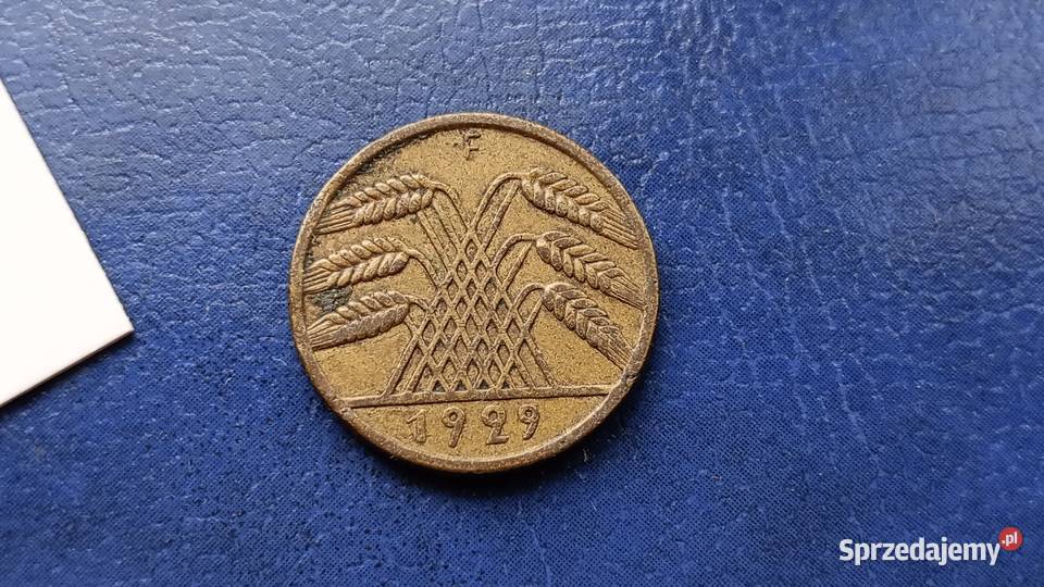 Stare monety 10 pfennig 1929 F Niemcy podkarpackie Lesko