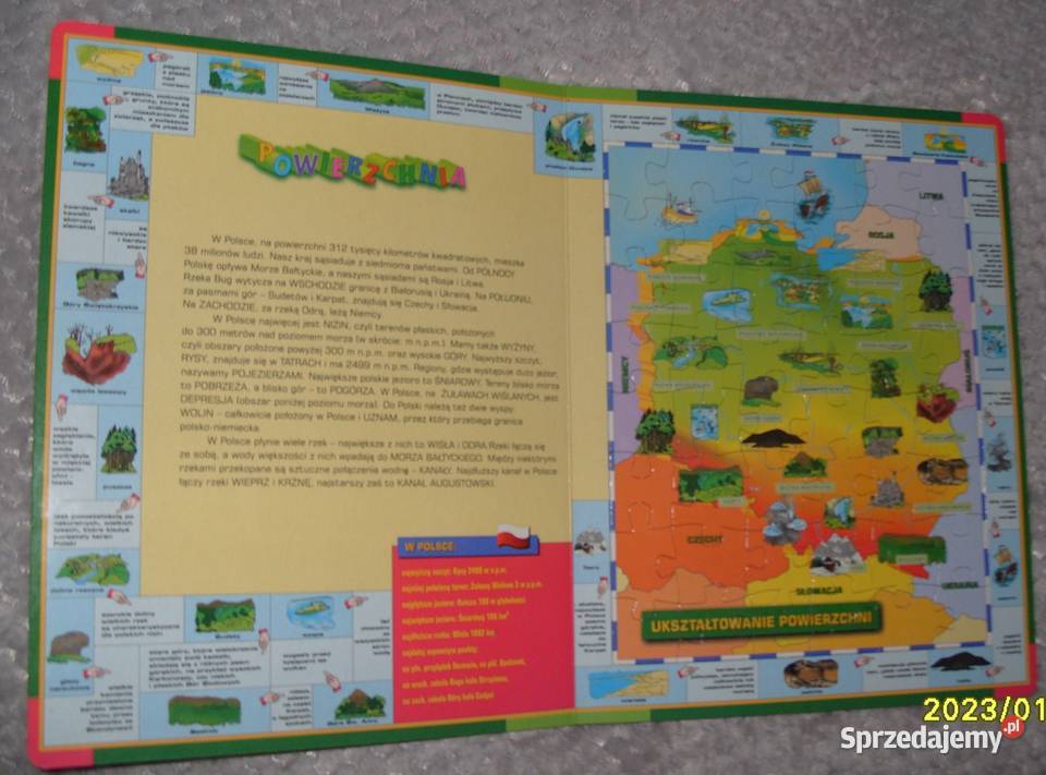 Ilustrowany ATLAS POLSKI z Puzzlami wielkopolskie Rawicz sprzedam