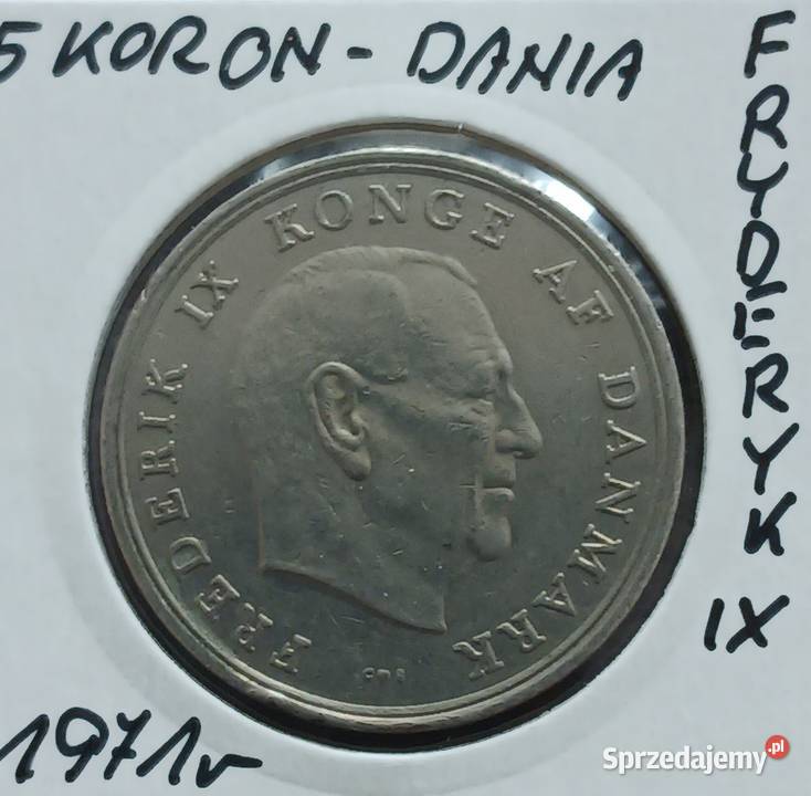 5 Koron Dania 1971 r Fryderyk IX Konin