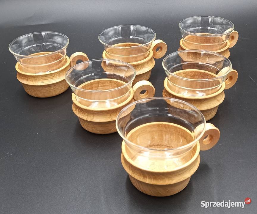 Niemiecki designerski komplet szklanek z taką Porcelana i szkło Wrocław