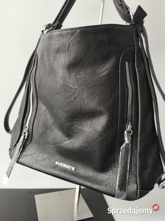 Czarna torebka z funkcją plecaka mieści A4 Torby i torebki