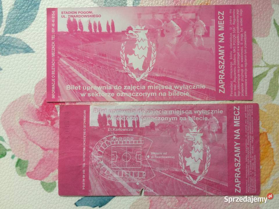 1168 Bilety Pogoni Szczecin 2003 R Antykwariat sprzedam