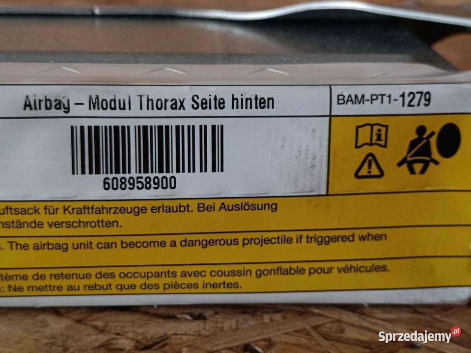 MERCEDES W212 PODUSZKA POWIETRZNA KANAPY PRAWY osobowe Pleszew