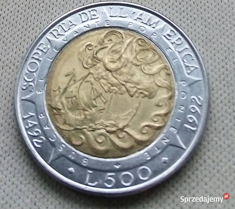 SAN MARINO500 LIRÓW1992 r500 LECIE ODKRYCIA mazowieckie Legionowo