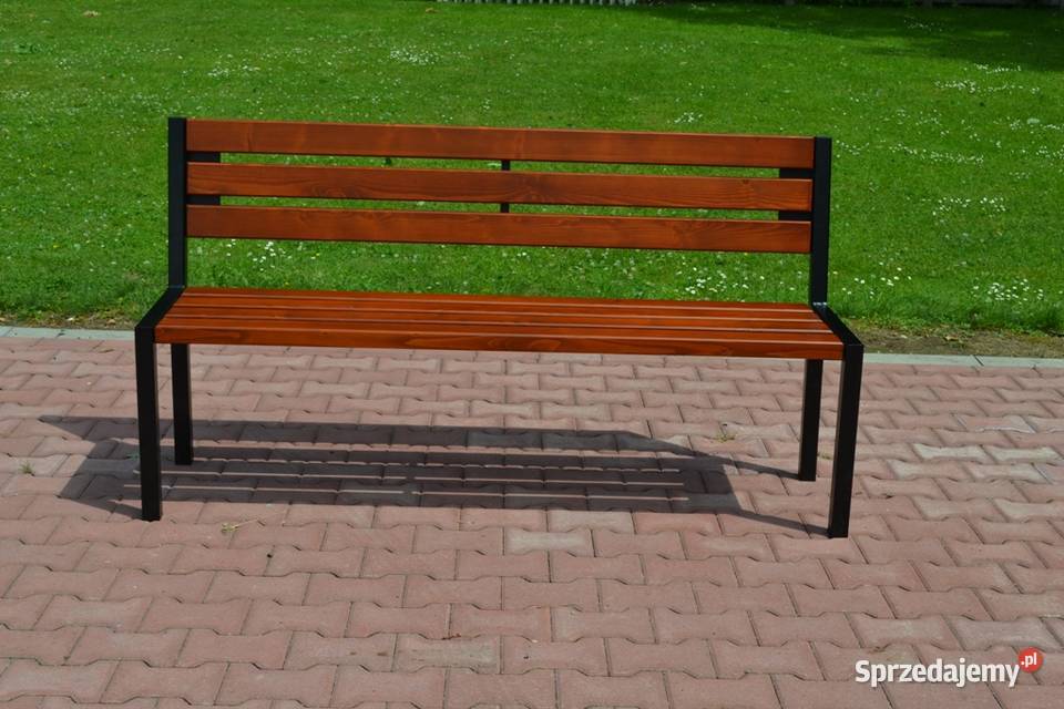 ławka parkowa miejska stalowa 188 gruba deska
