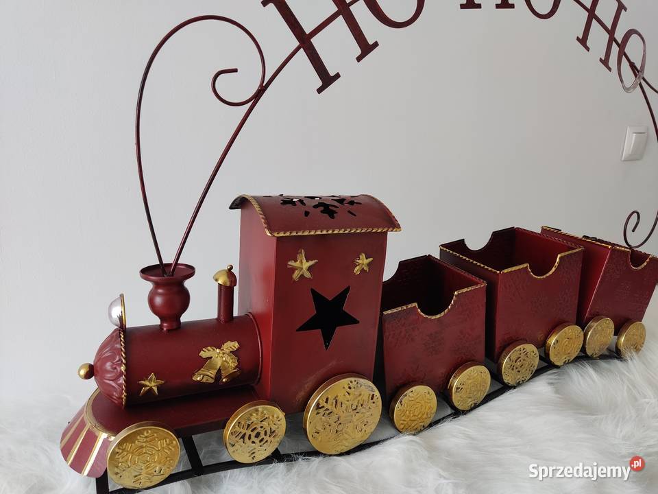 CZERWONY POCIĄG ŚWIATECZNA DEKORACJA Straszęcin