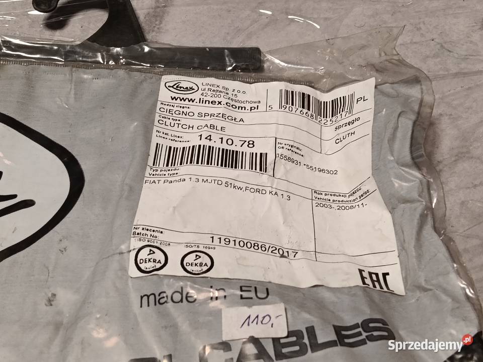 Linka cięgno sprzęgła Fiat Panda 13 Multijet 500 Sprzęgła i elementy Chorzów