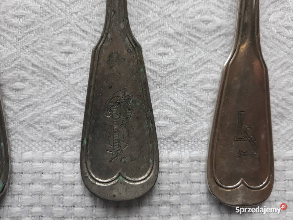 widelce noże posrebrzane zdobione antyk cudo sprzedam