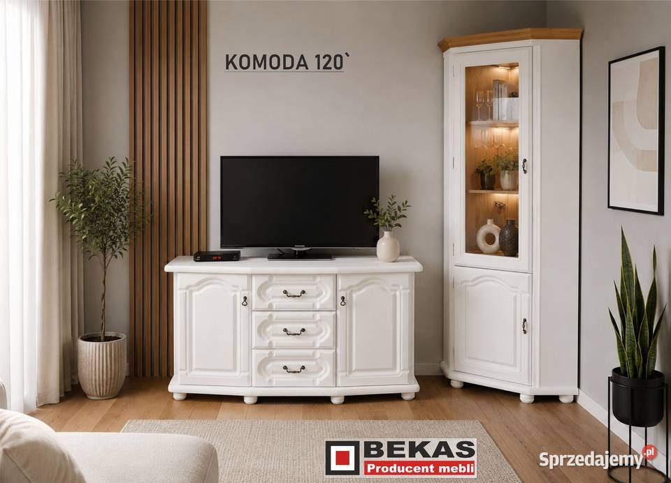 Stylowa Biała Prowansalska Komoda 120 Biały Inowrocław sprzedam