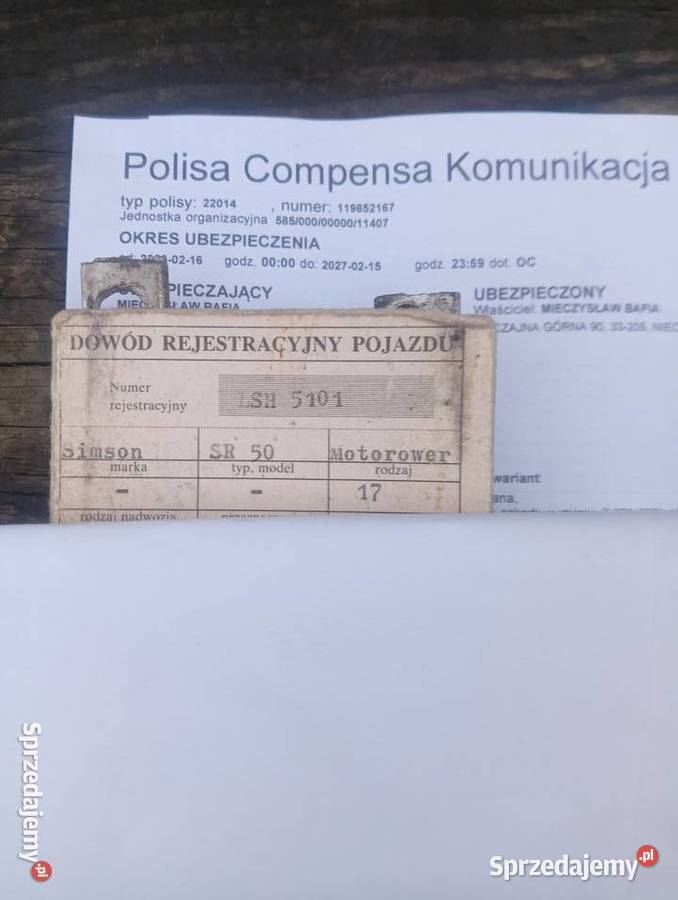Rama Simson Sr 50 zarejestowana ważne OC brak bt sprzedam