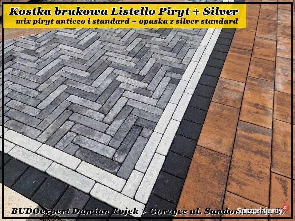 Kostka brukowa Forbet LISTELLO 6 Piryt Silver podkarpackie Stalowa Wola