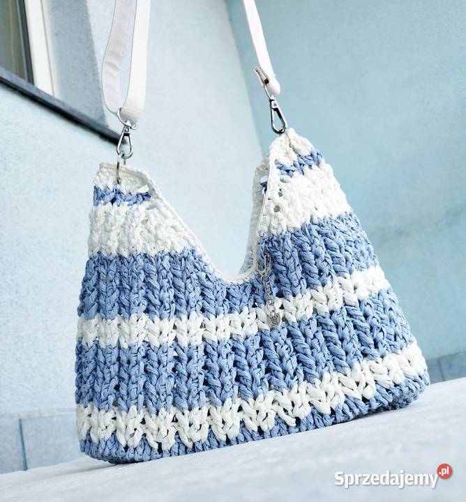 Torebka letnia crochet ręcznie robiona z Torby i torebki Torby i torebki Piotrków Trybunalski