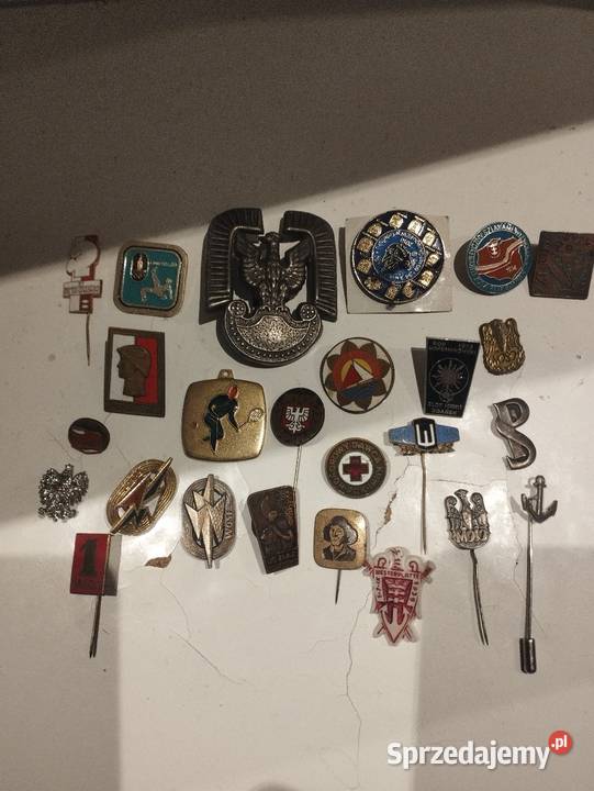 Zestaw orzeł PRL odznaczenia Rękodzieło pomorskie Gdańsk