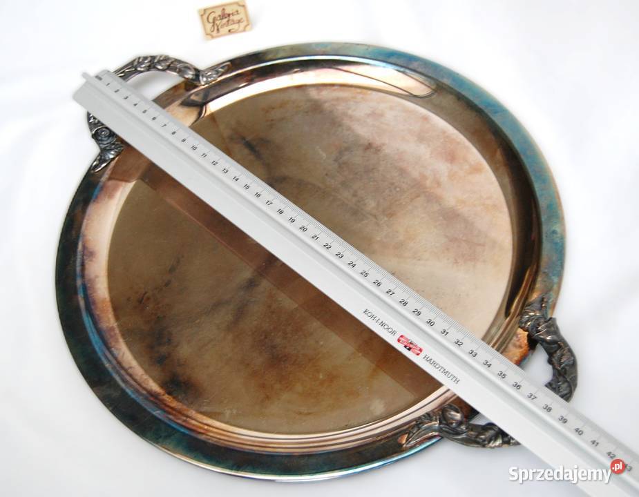 Nowa taca posrebrzana platerowana srebrem Hefra Lublin