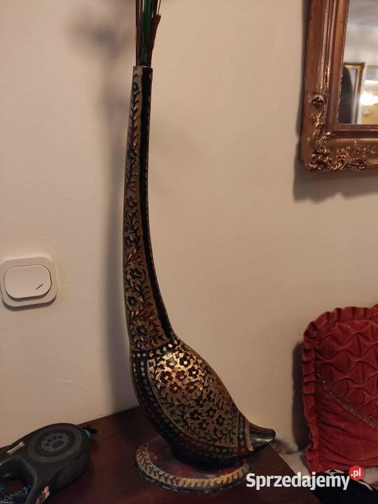 stary mosiężny wazon kaczka 25