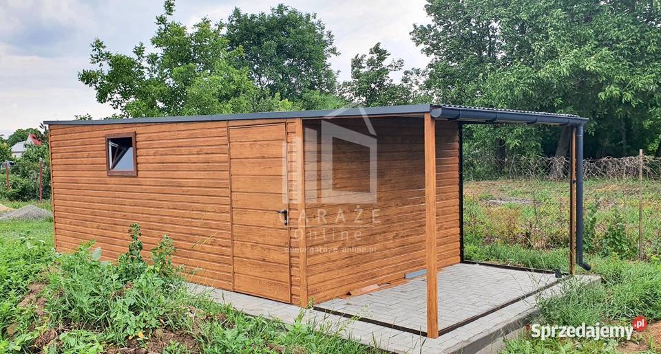 GARAŻ BLASZANY 3m x 6m poziom spad Brama wiata Tarnów