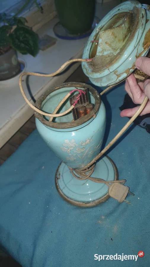 Lampa duża porcelanowa elektryczna art Deco Warszawa