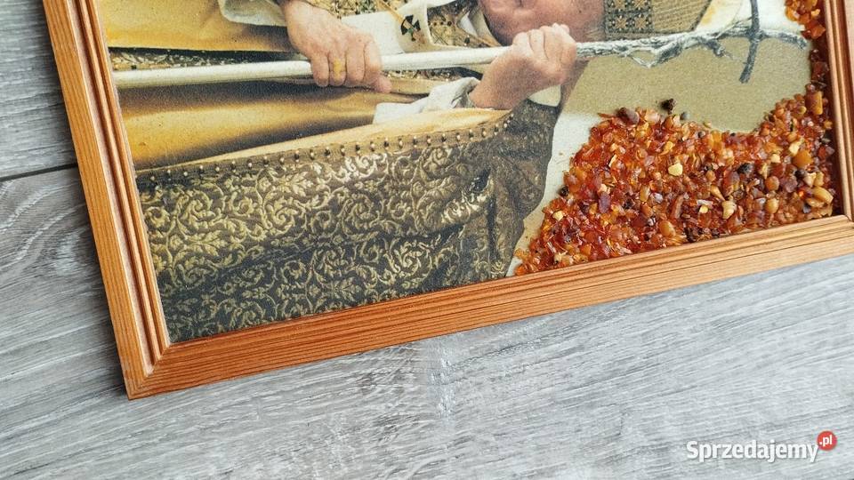obraz Jan Paweł II bursztyny sprzedam