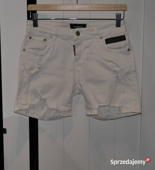 Dsquared2 świetne spodnie dziury przetarcia 36 S biały Wrocław