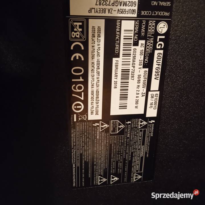 telewizor led LG 60UF695V sprawny ale uszkodzona LED wielkopolskie Poznań