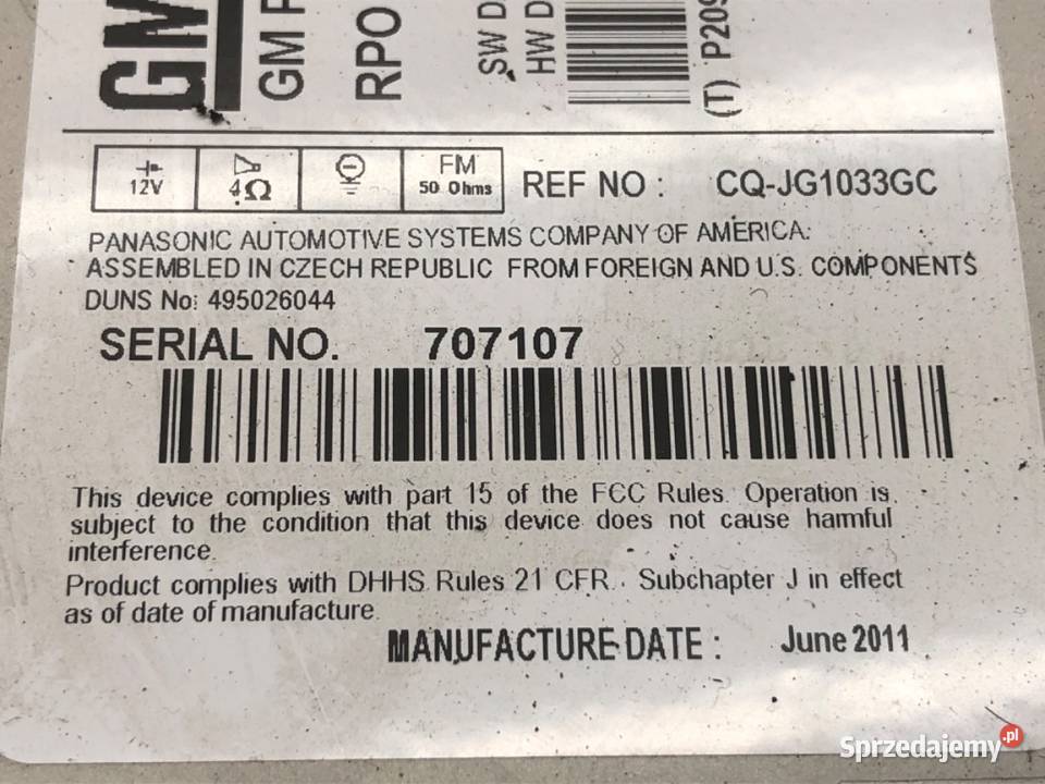 RADIO OPEL ASTRA J 20983513 0915 ODTWARZACZ