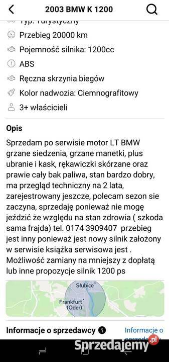 BMW k 1200 Słubice