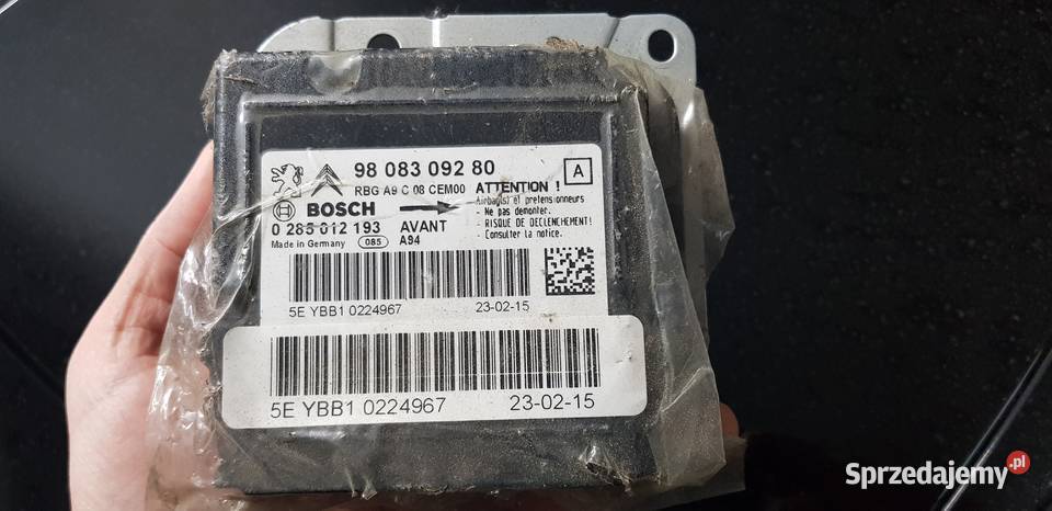 SENSOR PODUSZEK AIRBAG PEUGEOT 2008 Układ elektryczny Bolesławiec