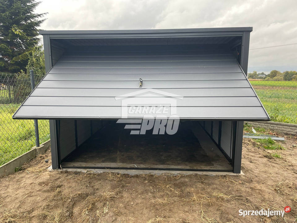 Garaż blaszany 3x5m Brama uchylna drzwi Antracyt Jelenia Góra