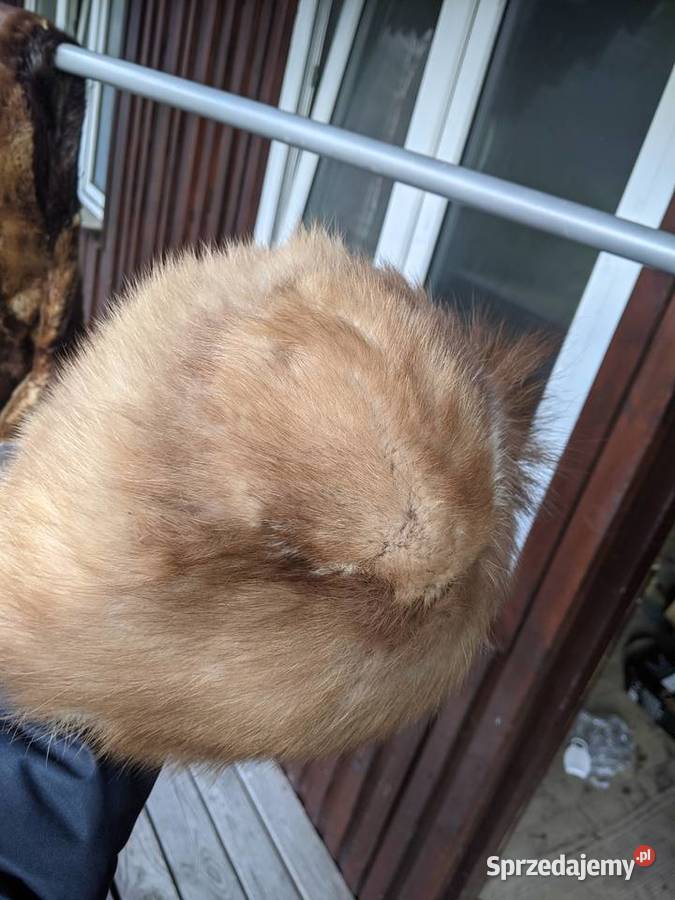 czapka futrzana futro naturalne lis piżmak TANIO Warszawa
