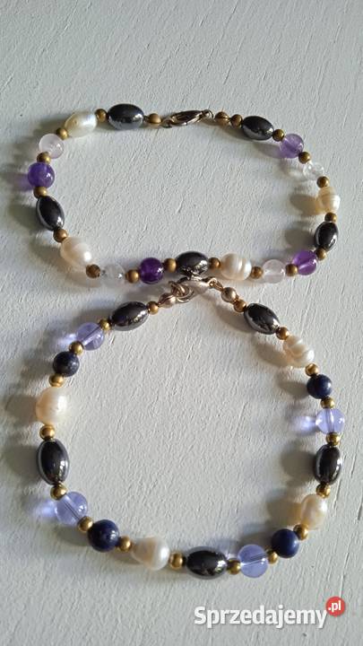 KOMPLET BIŻUTERII NASZYJNIK I DWIE BRANSOLETKI wielkopolskie Piła sprzedam