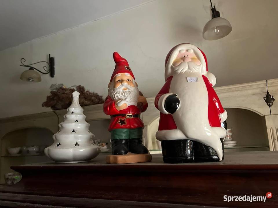 Mikołaj z workiem na świeczkę Ozdoba Boże Porcelana i szkło Gdańsk