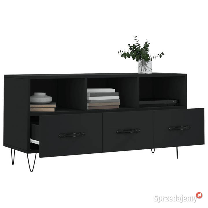 Szafka pod TV czarna 102x36x50 materiał Warszawa