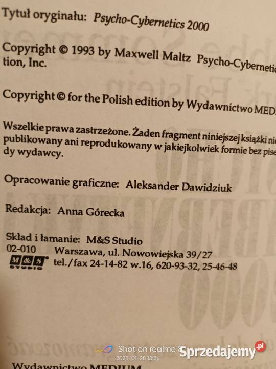 Psychocybernetyka książki Warszawa księgarnia