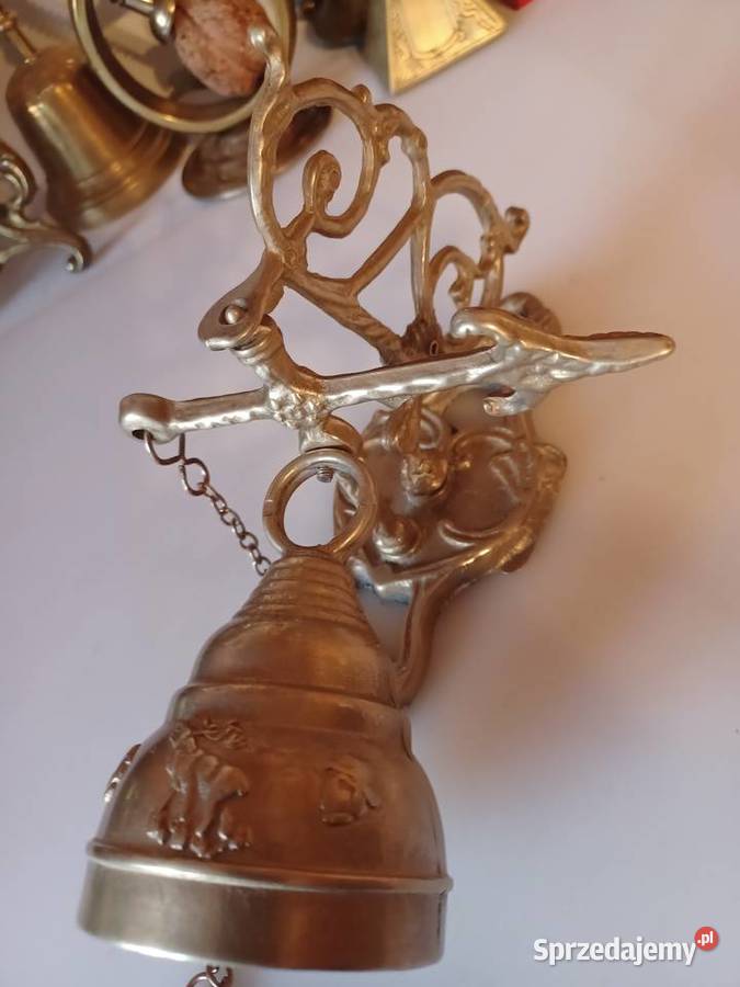 Dzwonek z motywem myśliwskim Mosiądz wielkopolskie Poznań sprzedam