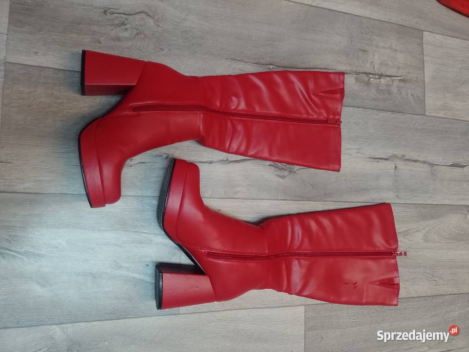 38 Czerwone Kozaki biznesowe bez tkanina Kraków